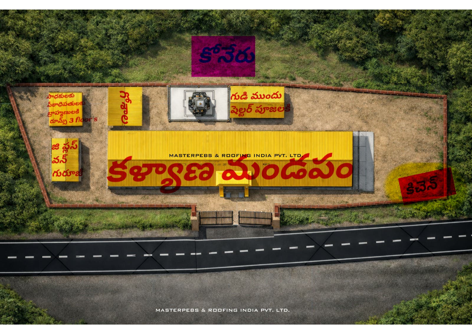 Accommodation Block – 3 Floors (Rooms + Dormitory)